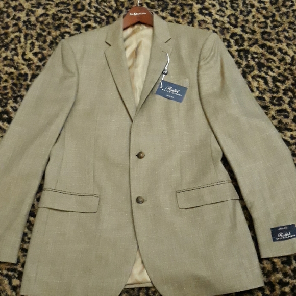 Ralph Lauren wool silk Linen Tan Beige Blazer Sport Coat Jacket New 40 Long 40L - Picture 9 of 9